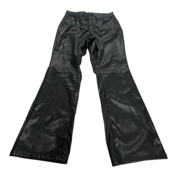 Judy Blue Pants - Judy Blue Black Faux Leather Bootcut Pants 14W 34X32 Mob Wife Monochrome